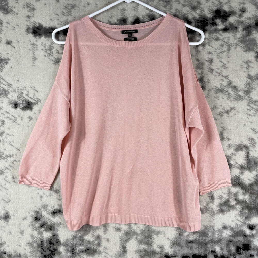 Massimo‎ Dutti Top Women's Size Extra Small Pink Viscose Cold Shoulder